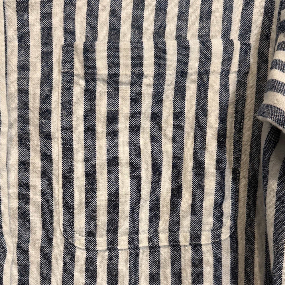 BANANA Republic Factory Gray and White Striped Long Sleeve Dress - Picture 3 of 12